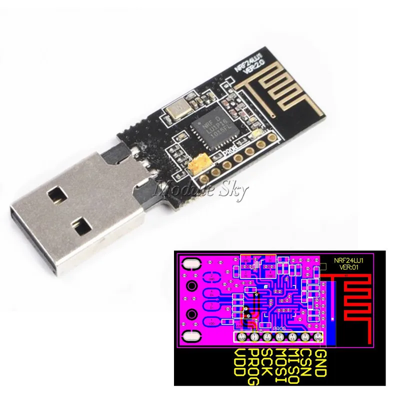 

NRF24LU1 NRF24LU1P 2.4G 5V Wireless Transceiver USB Module Wireless Module For Arduino Raspberry PI