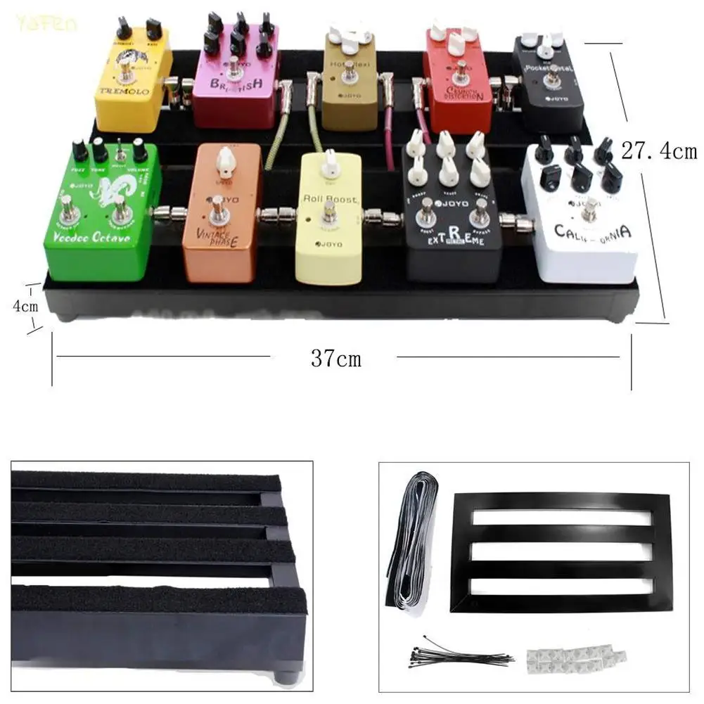 Педаль эффектов для электрогитары Одноплатные гитарные эффекты Pedalboard с клейкой подложкой Волшебные Ленты Галстуки аксессуары для гитары