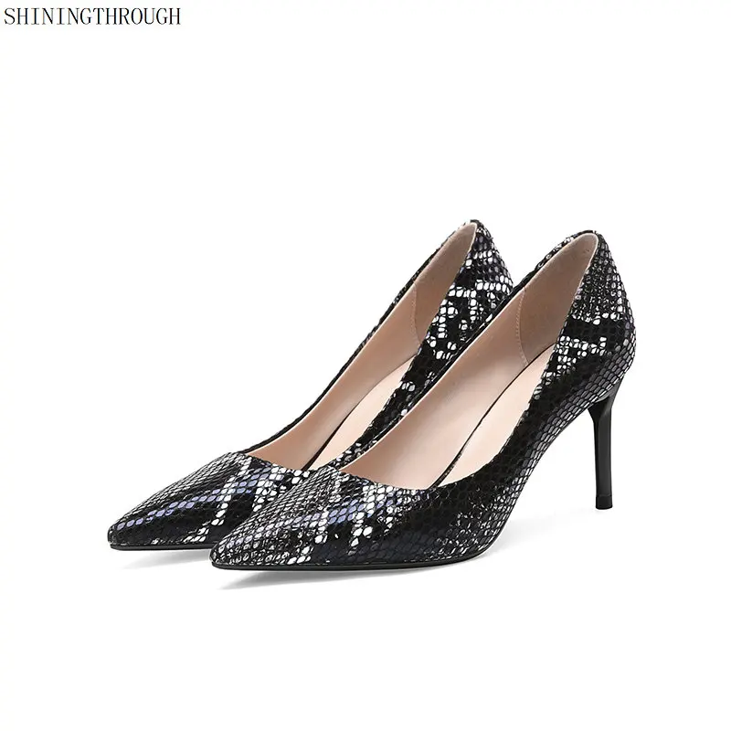 

New Arrival Sexy Snake Skin Shallow Women's Party Shoes Mixed Colors PU Leather Pointed Toe High Heels Shoes Women Pumps Fashion