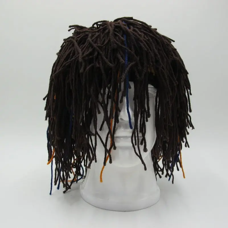 Rasta Wig Beanie мужские шапки ручной работы женские вязаные зимние теплые шапки Хэллоуин Рождественские День Рождения Подарки Забавные вечерние шапки Gorras