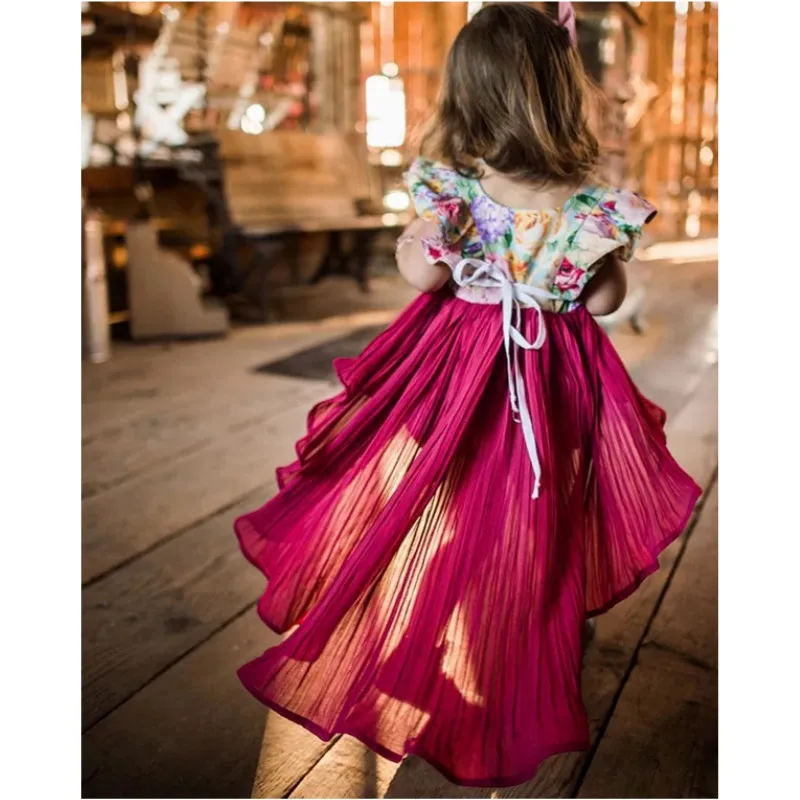 2019 милое платье Vestido девочка младенец Хлопковое трапециевидной формы без рукавов