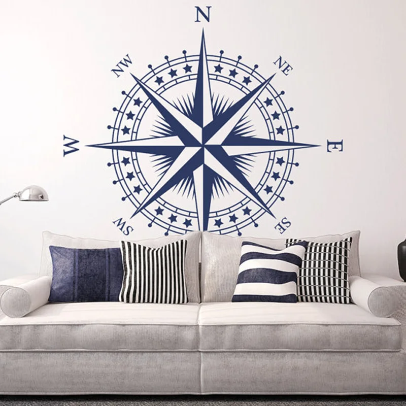 

YOYOYU Art Poster Vinyl wall sticker muraux Nautical Compass Rose Removeable Wall decal Bedroom Livingroom Home Decoration ZX149