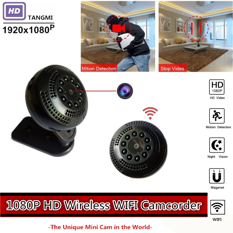 

TANGMI New Full HD 1080P Wireless Remote Monitoring WiFi Camera Mini Infrared Night Vision DV Camera Home Security Camcorder DVR