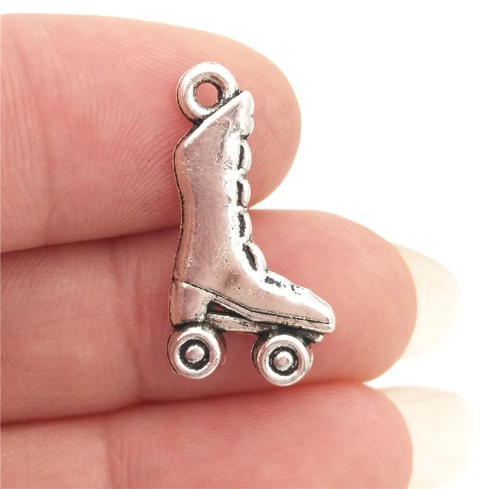 Bulk 30 Sports Theme Roller Skate Charm & Pendant Decoration Alloy Diy