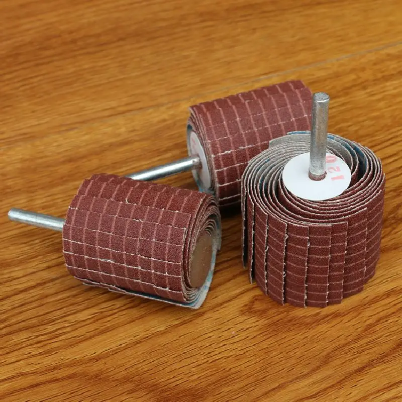 6mm Shank 80 320 Grit Sand Paper Shutter Wheel 50mm Emery Cloth