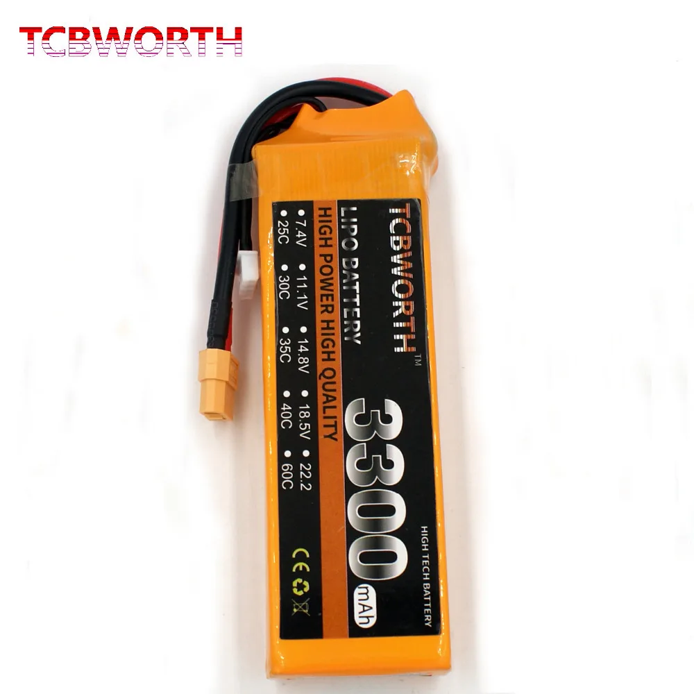 

TCBWORTH RC LiPo battery 3S 11.1V 3300mAh 25C For RC Airplane Helicopter Quadrotor Drone Truck Li-ion battery