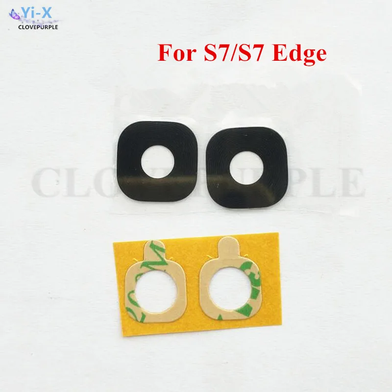 2PCS Rear Back Camera Ring Cover Glass Lens with Sticker for Samsung