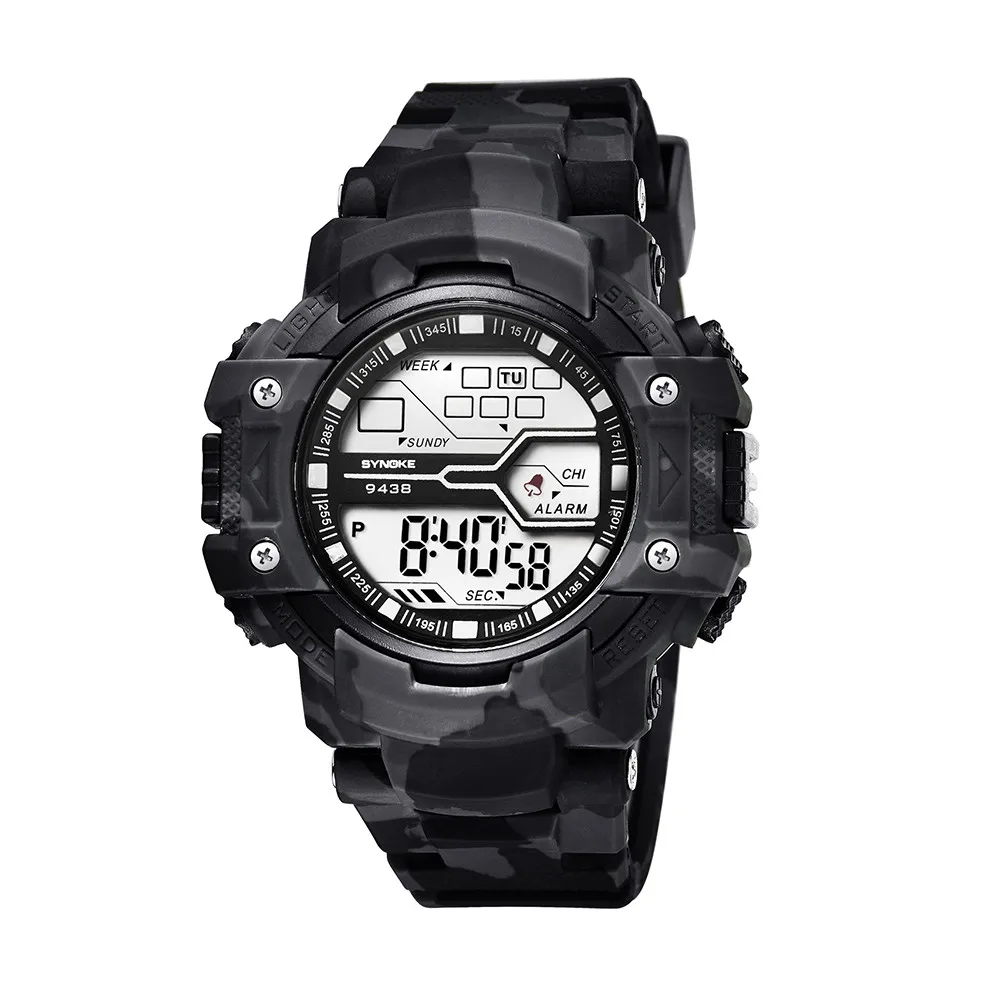 SYNOKE мужские многофункциональные военные спортивные часы светодиодный цифровой двойной ход Мужские t часы электронные часы цифровые часы модные gif мужские
