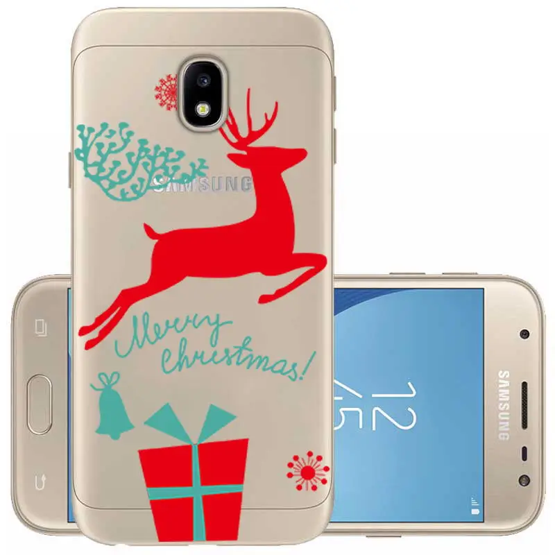 Christmas Reindeer Santa Claus Clear Soft TPU Case Cover For Samsung J3 J7 J5 2017 J4 J6 J8 2018 Silicone TPU Coque For Samsung  (12)
