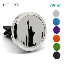 

316L Stainless Steel Aromatherapy/Essential Oil Magnetic Car Diffuser Locket Pendant 30mm Round Car Clip Locket