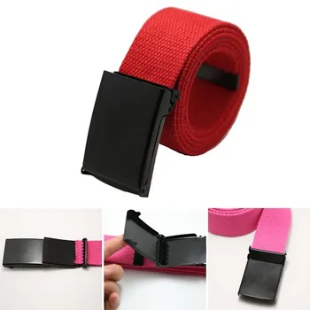 

Fashion Men Tactical Women Canvas Jeans Military Punk Cowboy Hip Hop Durable Casual Belt Slash Strap Multicolors Solid Bandage