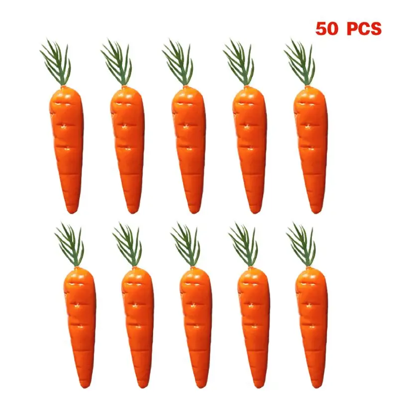 

50pcs Realistic Lifelike Artificial Carrot Simulation Fake Fruit Vegetable Food Display Home Party Kitchen Decoration