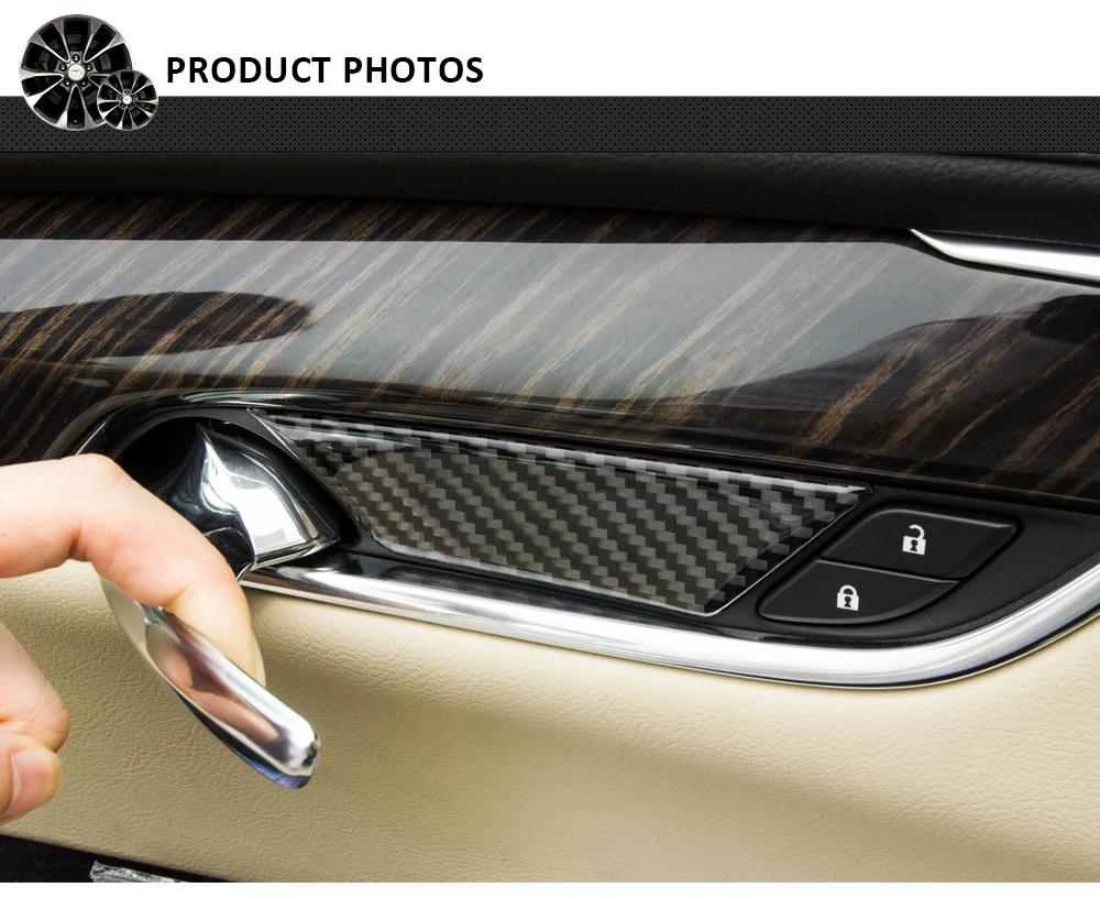 Углеродное волокно Автомобильный интерьер автомобильные аксессуары для укладки внутренняя дверная ручка декоративное покрытие для Cadillac XT5 автомобилей и установка