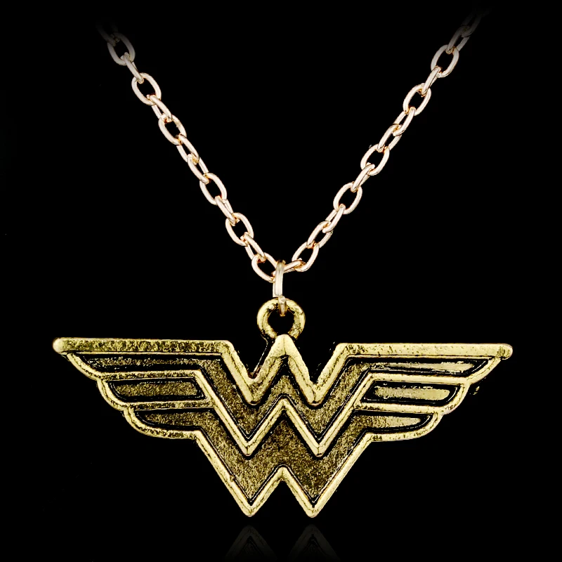 

Movie Wonder Woman Pendant Necklace Gold Maxi Statement Necklace Jewelry Super Wonder Hero Accessories Long Chain Necklaces -30