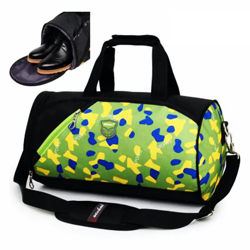 Многофункциональный большой цилиндр, спортивная сумка для женщин и мужчин, Портативная сумка для фитнеса, водонепроницаемая нейлоновая спортивная сумка, дорожная тренировочная сумка на плечо - Цвет: Green