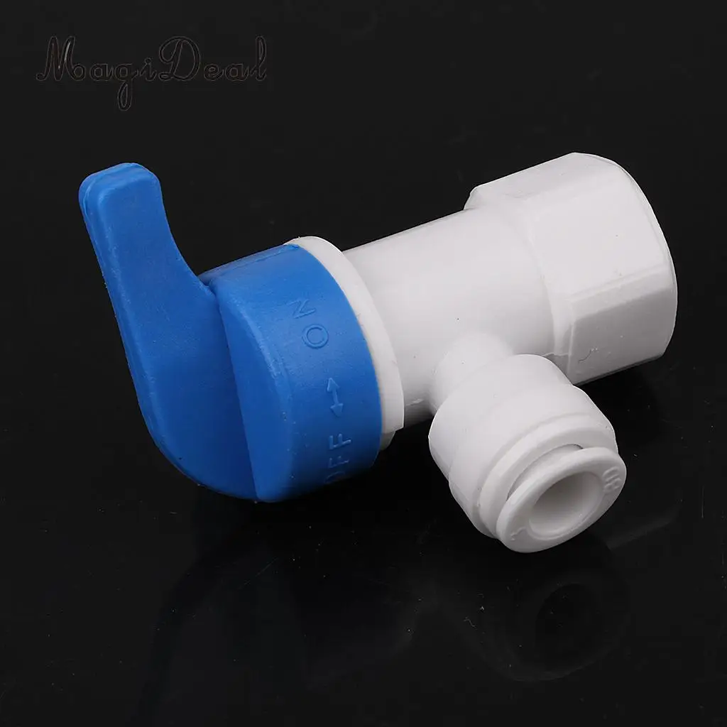 Magideal Plastic 1/4 'OD Tube Ball Valve Quick Connect Straight Fitting for RO Water Applied to Housing in Line Filters