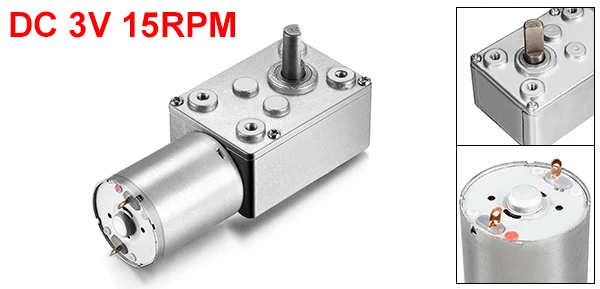 DC 3V 15RPM 6mm Shaft High Torque Turbine Worm Gear Box Reduction Motor