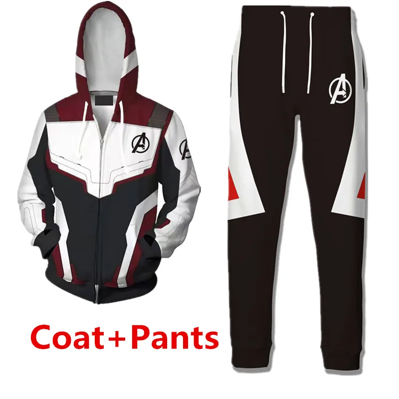 

Movie Avengers 4 Endgame Quantum Realm T shirt Hoodies Pant Cosplay Costume Men Women Zipper Coat Sweatshirts Iron Man's Jacket