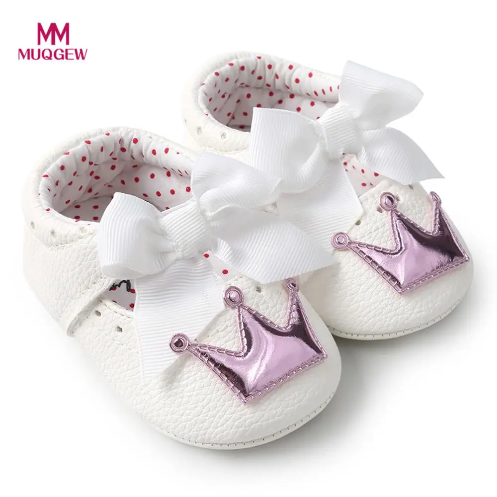 

Newborn Infant Baby Girl Crown Princess Shoes Soft Sole Anti-slip Sneakers Purple Gold color baby shoes Chaussures pour tout-pet