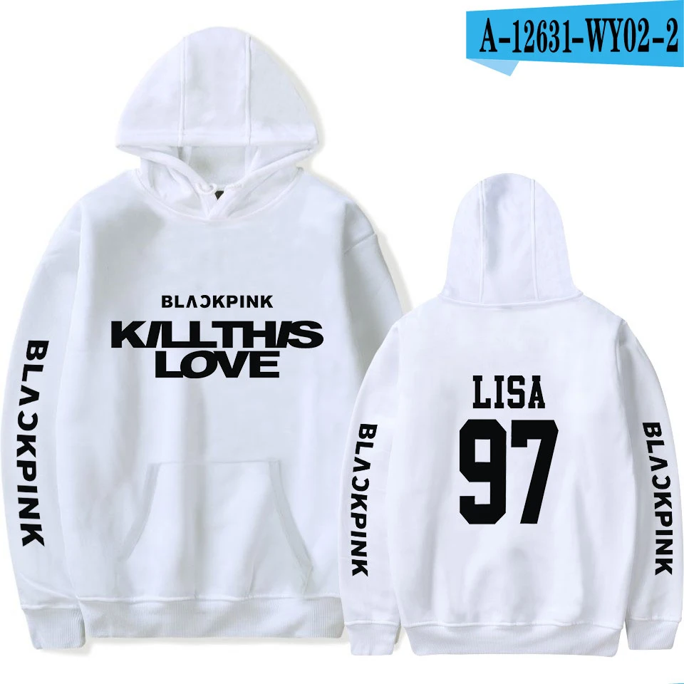 Frdun Tommy BLACKPINK kill this love толстовка с капюшоном стиль эксклюзивные толстовки женские модные толстовки Лидер продаж толстовки - Цвет: white