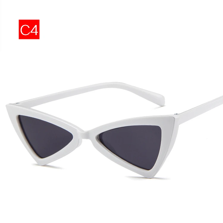 Oulylan Винтажные Солнцезащитные очки женские солнцезащитные очки «кошачий глаз» Ретро брендовые дизайнерские женские маленькие треугольные очки - Цвет линз: WHITE
