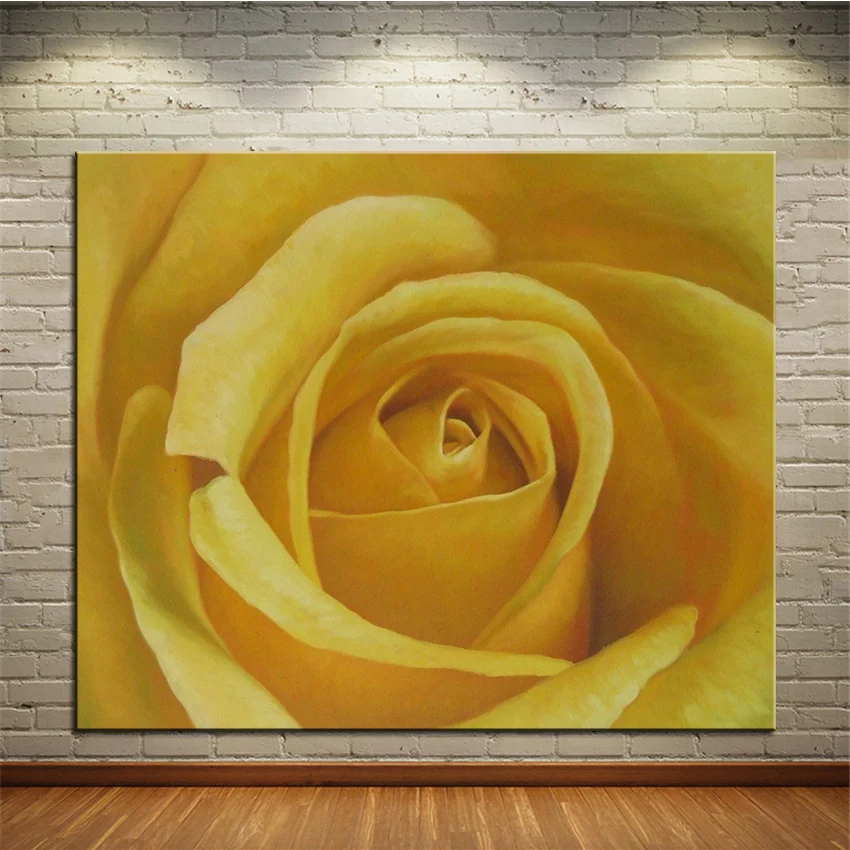 Wall Art, Wall Decor, Wall flower Painting yellow rose original oil Painting Print for wall