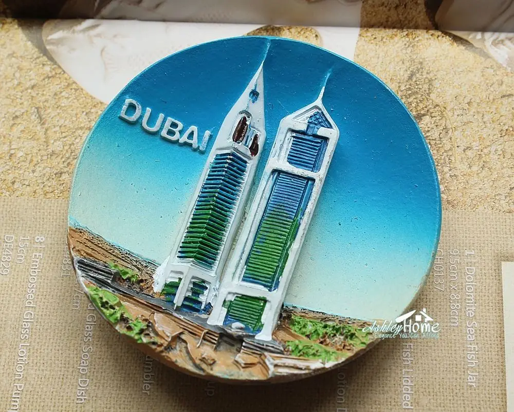 Dubai Emirates Towers, UAE, Tourist Travel Souvenir 3D Resin