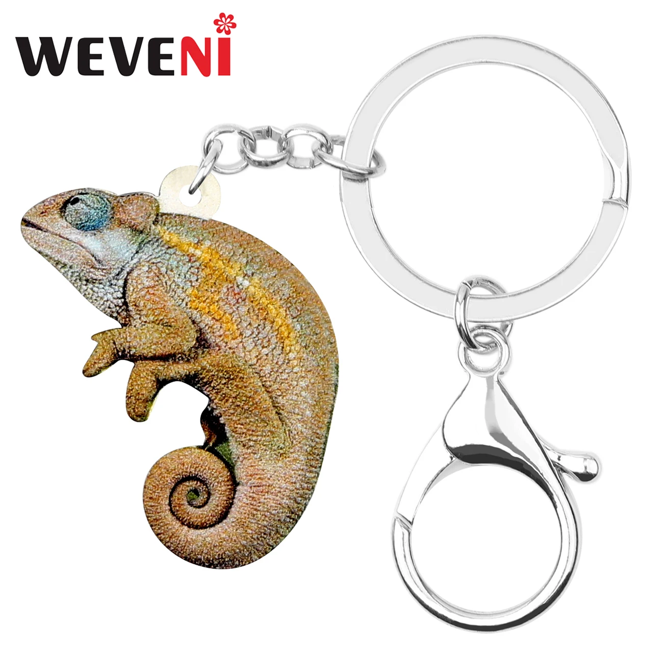 WEVENI акрил Новинка Хамелеон ящерица брелок кольцо ювелирные изделия животных для