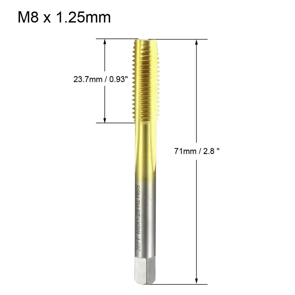 Metric Tap M16 x 1.5mm Pitch H2 HSS Right Thread for Threading Machine DIY Electric Drill 2 Pieces 