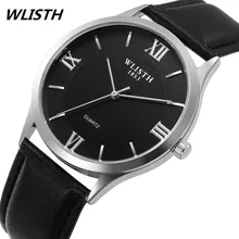 WLISTH Mens watches Top brand luxury Watch men High Quality Leather Waterproof Quartz Wrist Watches For