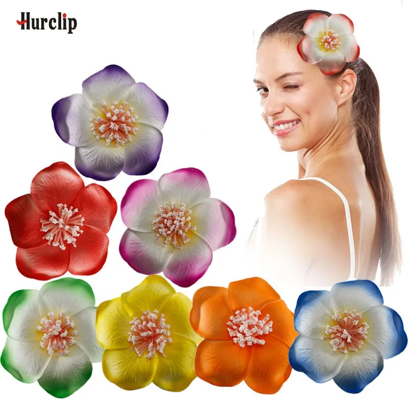 

50pcs new Fashion mixed color Foam Hawaiian Lotus leaf flower bridal hair clips hair clips for women Barrettes