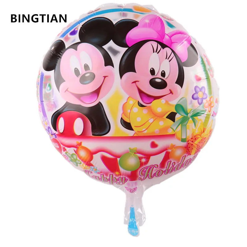 BINGTIAN Новинка 18 дюймовые алюминиевые надувные шары mickey воздушные с изображением