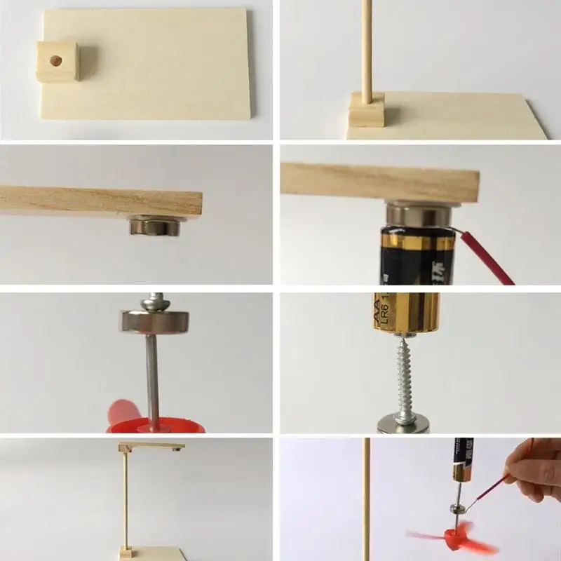 DIY Электромагнитная индукция EMF Спиннинг вентилятор дети научный эксперимент игрушки PNLO