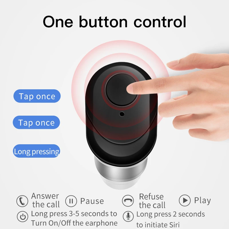 Беспроводная мини гарнитура A7 TWS Bluetooth V5.0 бинауральная стереогарнитура с