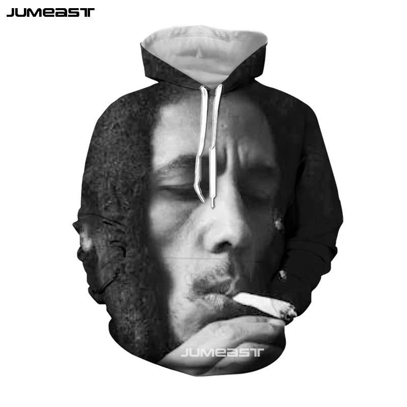 Мужские/женские толстовки с капюшоном Jumeast Bob Marley крутой Поющий певец курящий