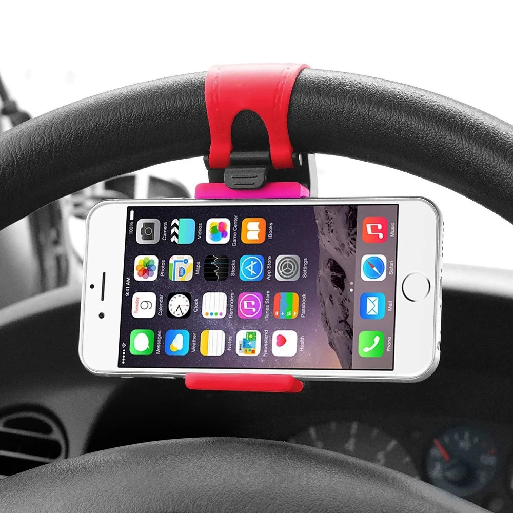 Универсальный автомобильный держатель на руль для iPhone X 8 7 Plus 6 6s Samsung Xiaomi Huawei