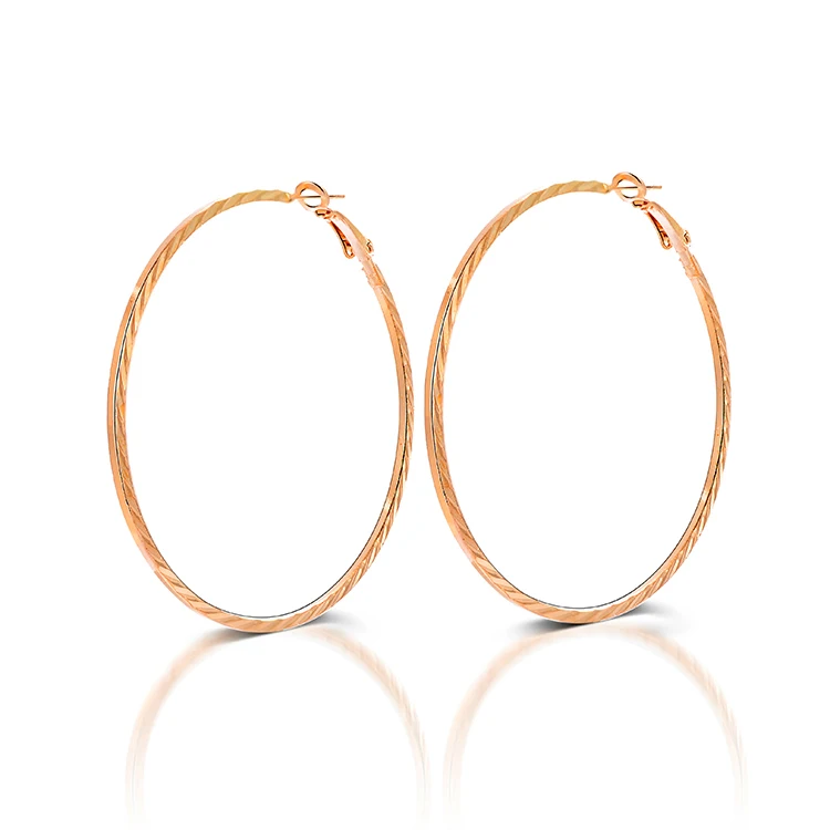 

Hesiod New Punk European African Style Gold Color Round Earring Ring Pattern Loop Hoop Big Circle Earrings Hot Sale