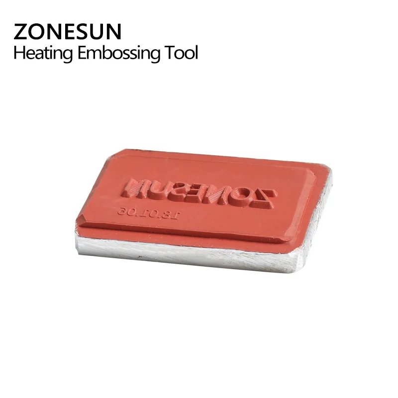 ZONESUN DIY Hot Foil Silicone Mould Embossing Plate Custom Brand Logo Stamp For Plastic Wood Sunglasses Heat Stamping