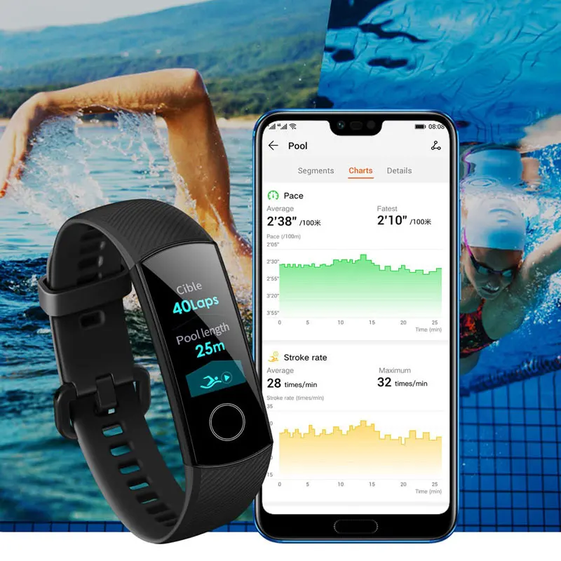 Оригинальный Смарт браслет Honor Band 4 0 95 &quotс сенсорным экраном фитнес трекером