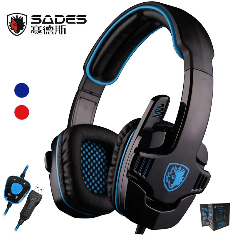 

Sades SA901 SA-901 Gaming Headset 7.1 surround USB Headphone with Microphone for Computer Laptop PC Gamer Noise Cancelling Mic