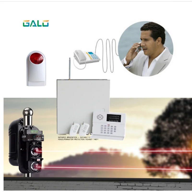 

Wall protection alarm series peripheral protection engineering alarm 8 wired area hard line fixed telephone system controller