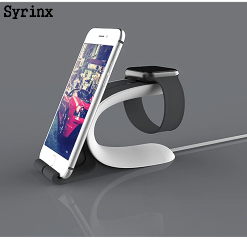 

Syrinx 2 in 1 Charging Dock Stand Docking Station Charger Holder For Apple Watch for iPhone X XS 6s Mobile Phone Tablet Support