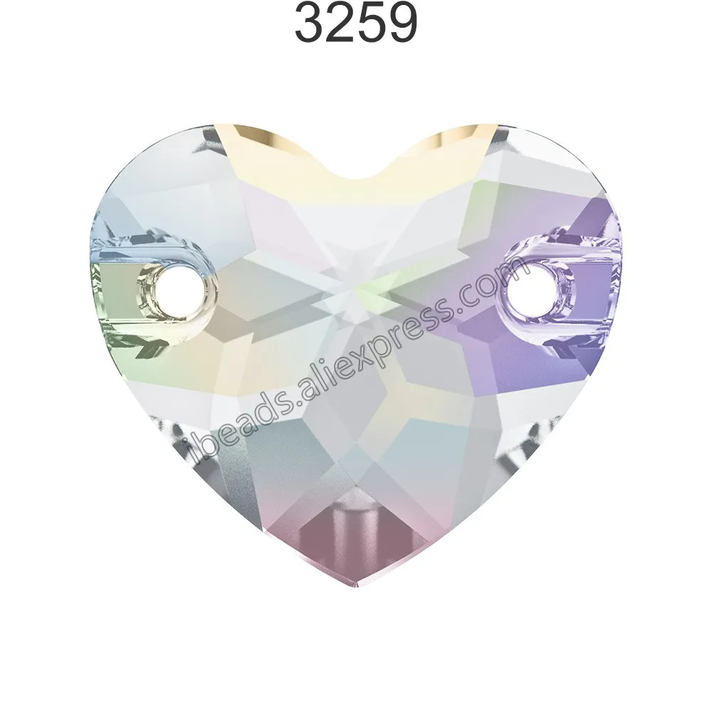 

Original Crystals from Swarovski 3259 Heart Sew-On flat back Rhinestone no hot-fix for DIY clothing garment decorate 2018