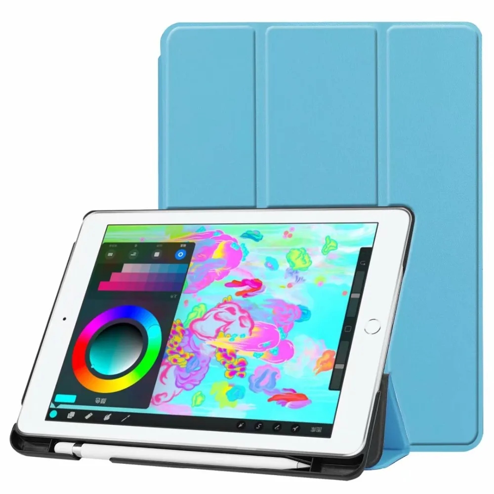 Чехол для iPad 9 7 2018 Магнитный PU кожаный чехол умный Apple дюймов 3 папки держатель