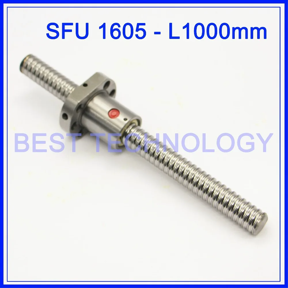 High Accuracy SFU1605 Ball screw L1000mm ballscrew and Ballnut for CNC