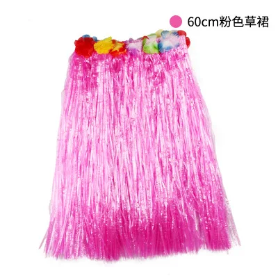 Hawaiian Style Suit Flower Skirt Garland Hula Skirt Dance Party Costume Set Woman Dress Up Hawaii Party Supplies PAT4 (6)