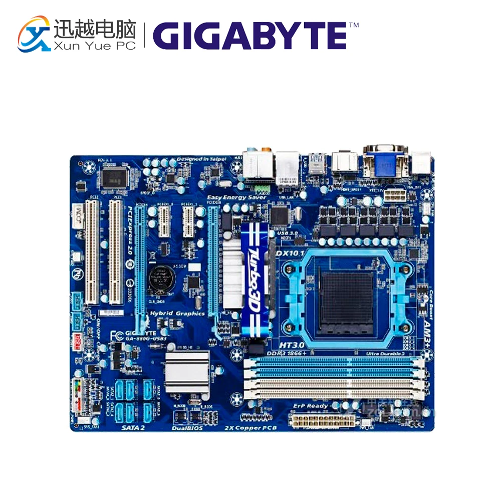

Gigabyte GA-880G-USB3 Desktop Motherboard 880G-USB3 880G Socket AM3 DDR3 SATA2 USB2.0 ATX