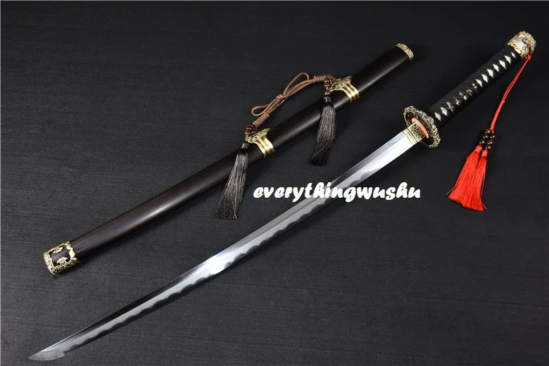 

Clay Tempered Tang Swords Chinese Sabers Two Handed Wushu Tai Chi Swords Chinese Samurai Swords