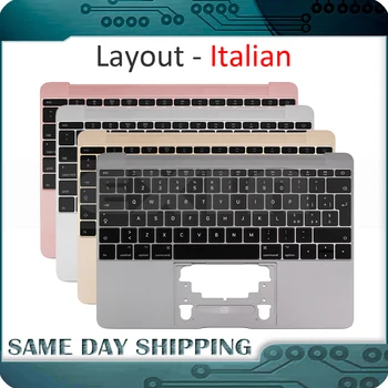 

New Gold/Gray Grey/Silver/Rose Gold Color for Macbook 12'' A1534 Itlian Italy Keyboard with Topcase Top Case 2015 2016 2017 Year