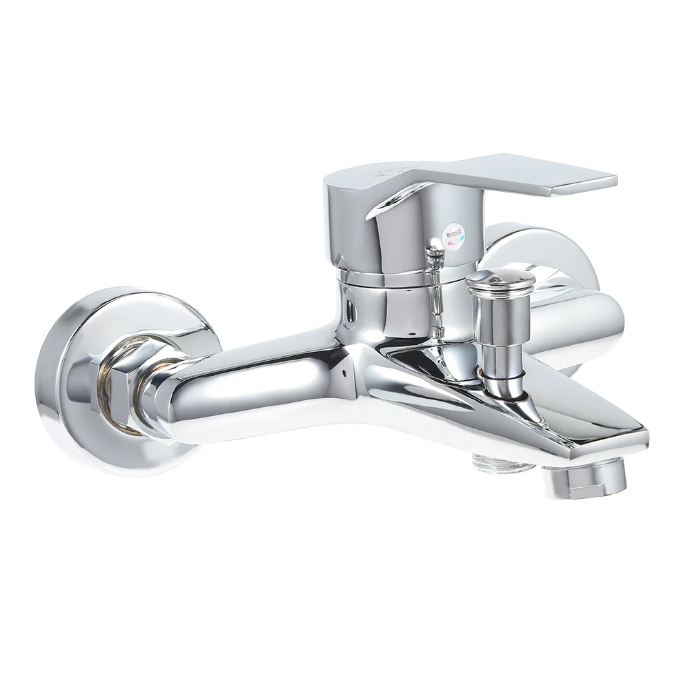 

0-90 Celsius Bathroom Tub Shower Faucet Wall Mount Head Bath Valve Mixer Tap Single Handle Chrome Anti-Rust Household Tools